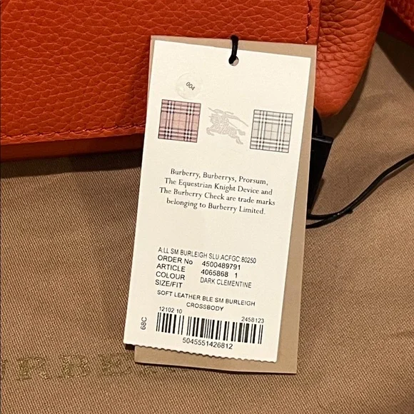 Burberry Orange Leather Crossbody Bag - Picture 15 of 15
